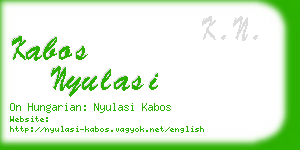 kabos nyulasi business card